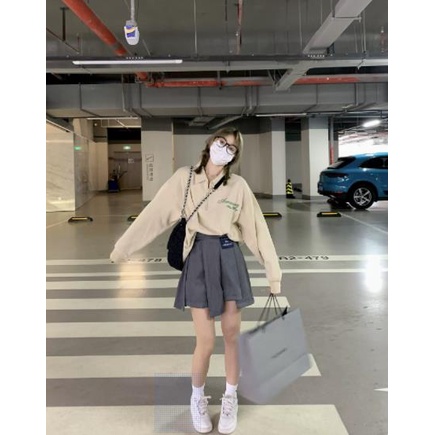 Áo Thun polo Dài Tay Phong Cách Nhật Bản Năng Động Trẻ Trung Dành Cho Nữ