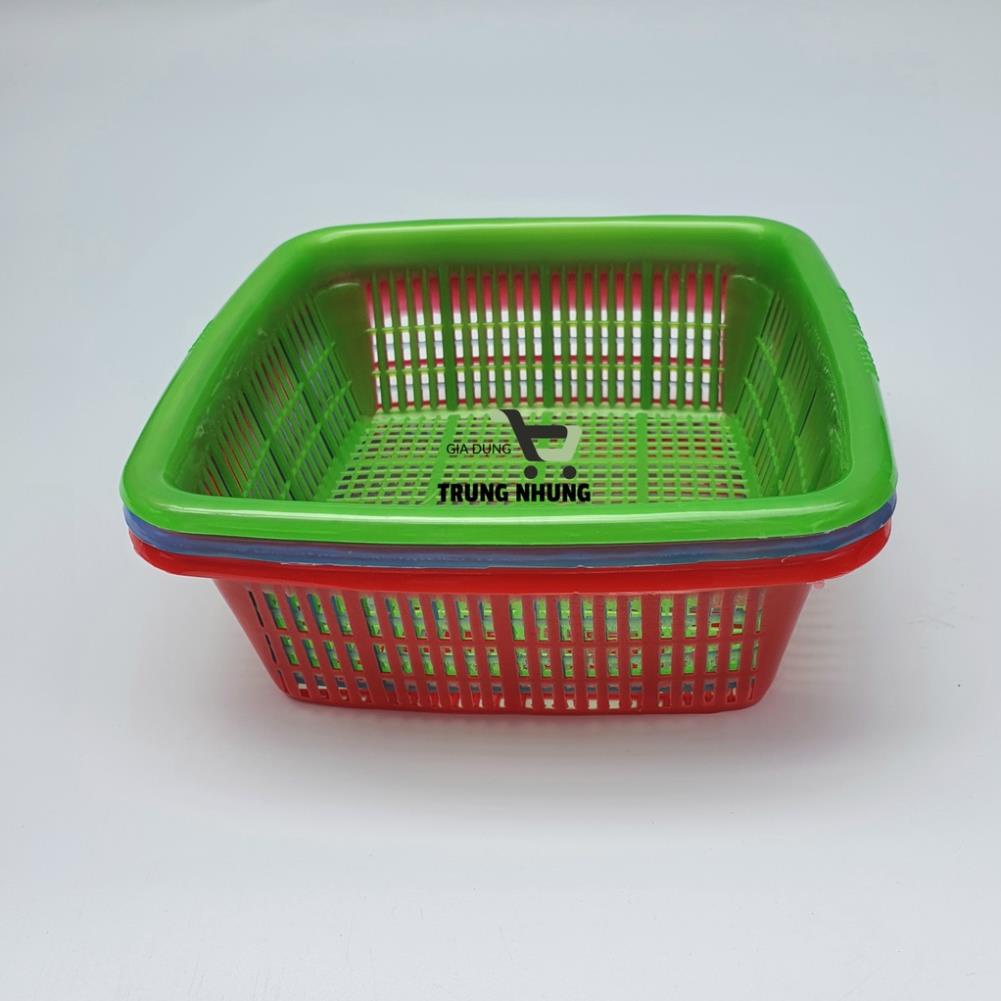 Rổ nhựa vuông, rổ đựng rau sống, rổ mini