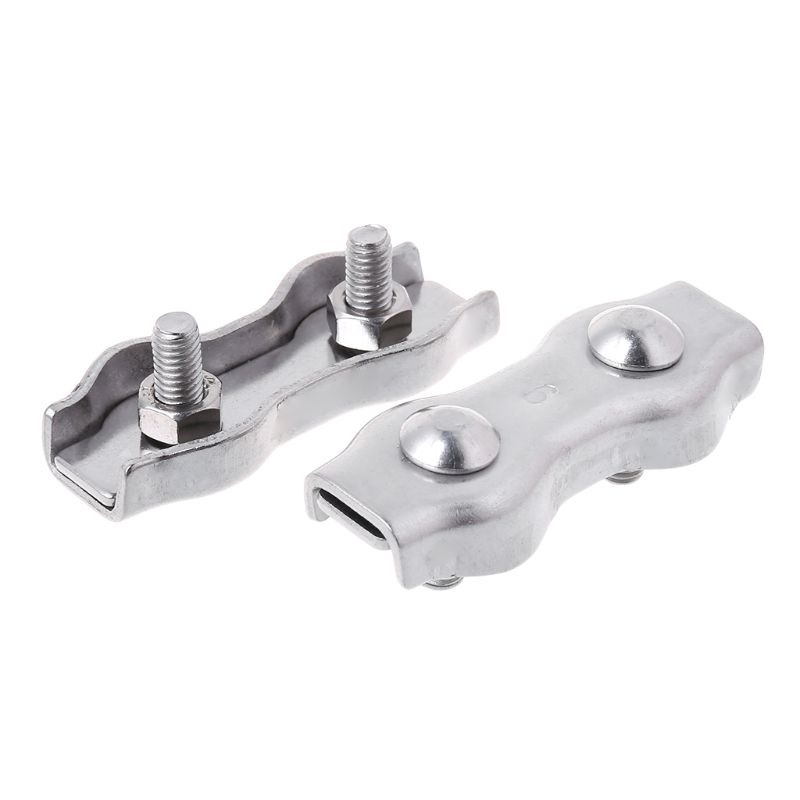Set 2 Kẹp Dây Cáp Bằng Thép Không Gỉ 2mm 3mm