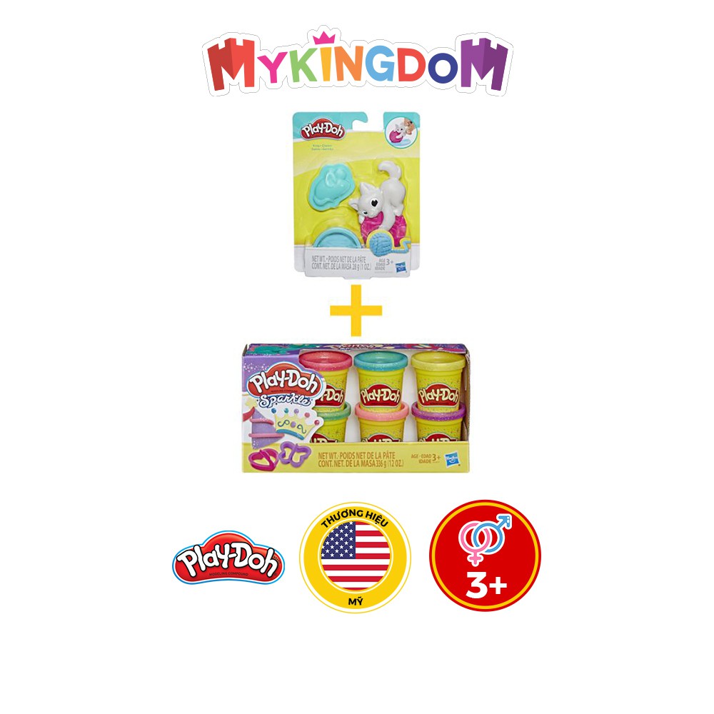 Đồ Chơi PLAYDOH Combo Bộ Khuôn Thú Cưng Đáng Yêu Và Bột Nặn 6 Màu Lấp Lánh CBE2124-A5417