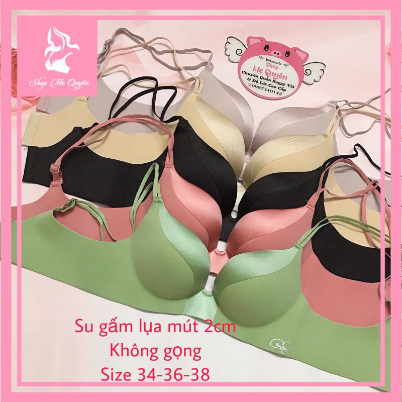 Áo lót su gấm phối lụa siêu chảnh- mút vừa 2cm không gọng cho nàng thoải mái cả ngày