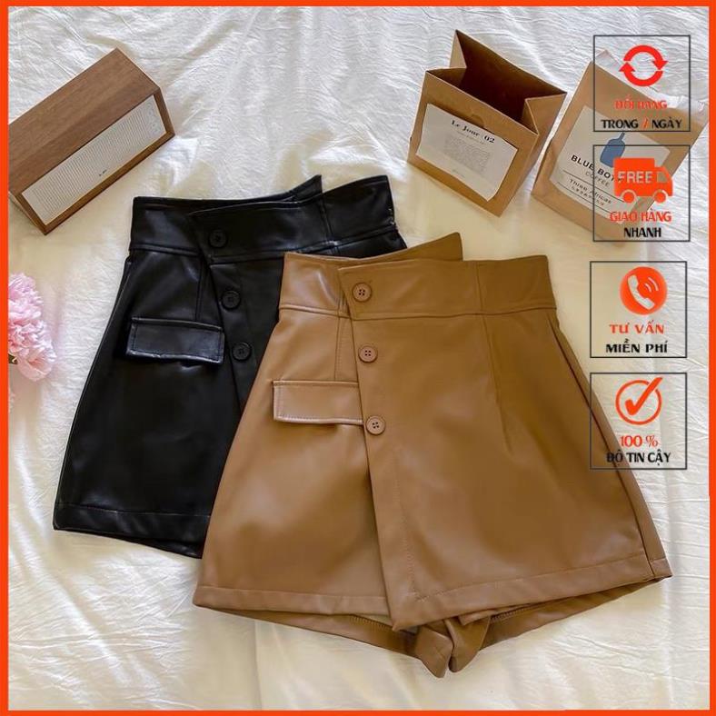 [QUATANG-KTYTT]  Quần Váy Da Nữ Lưng Cao Thời Trang m333