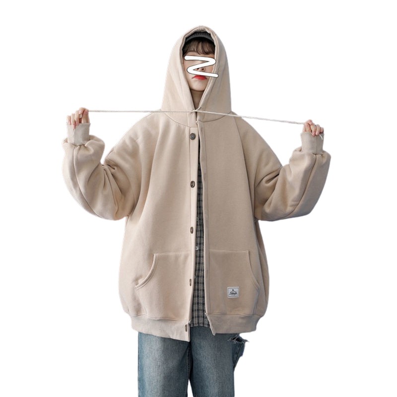 Áo khoác nỉ hoodie nam nữ trơn lót lông dày dặn có mũ , Áo sweater unisex form rộng ; A07 - BONMIE