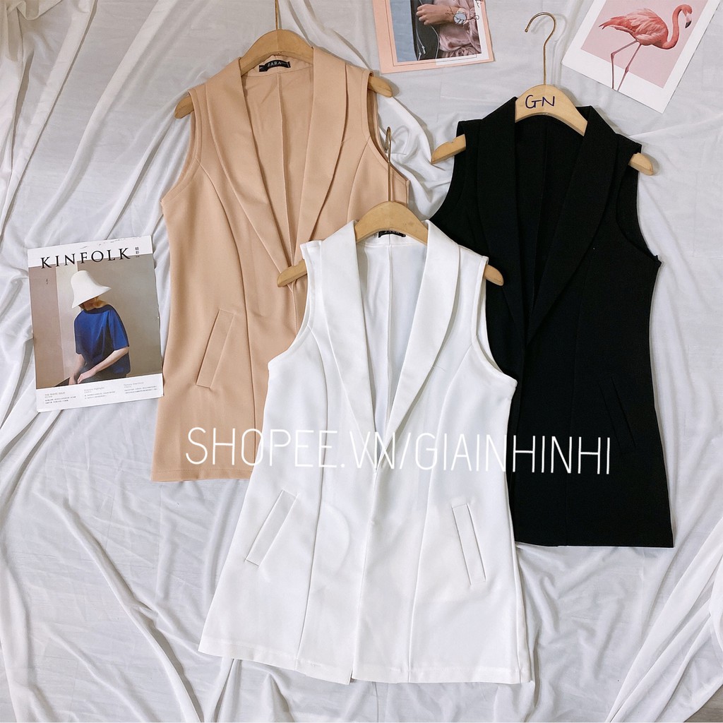 Áo khoác gile nhiều màu dài 73cm, Áo khoác sát nách dáng ôm GL8015 - NhiNhiShop