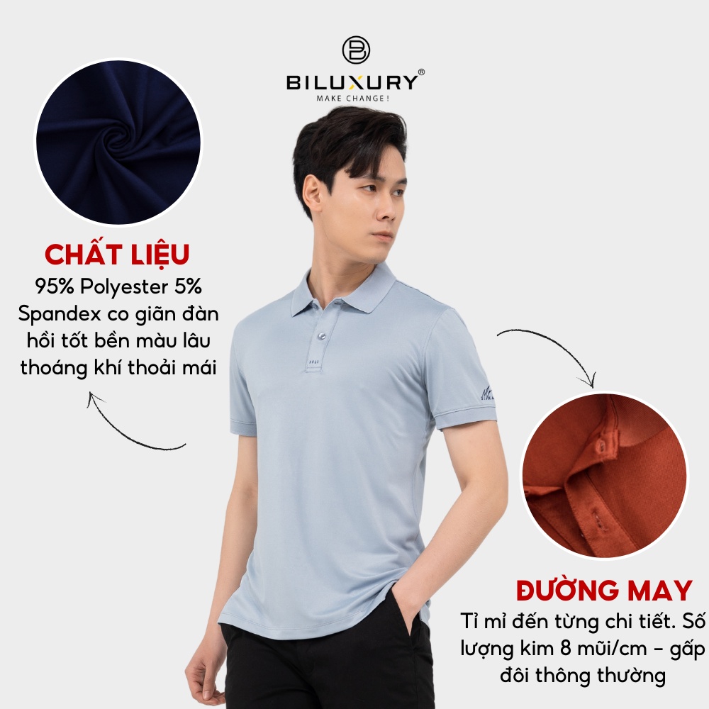 Áo polo nam Biman by Biluxury thun cổ bẻ co giãn 4 chiều nhiều màu sắc trẻ trung