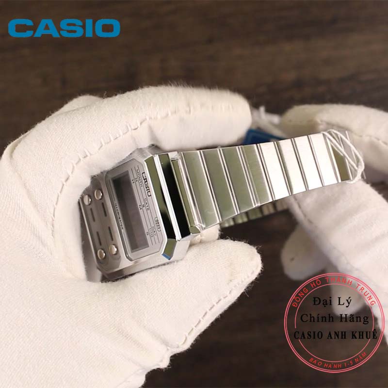 Đồng hồ Unisex Casio Vintage A100WE-7BDF dây kim loại