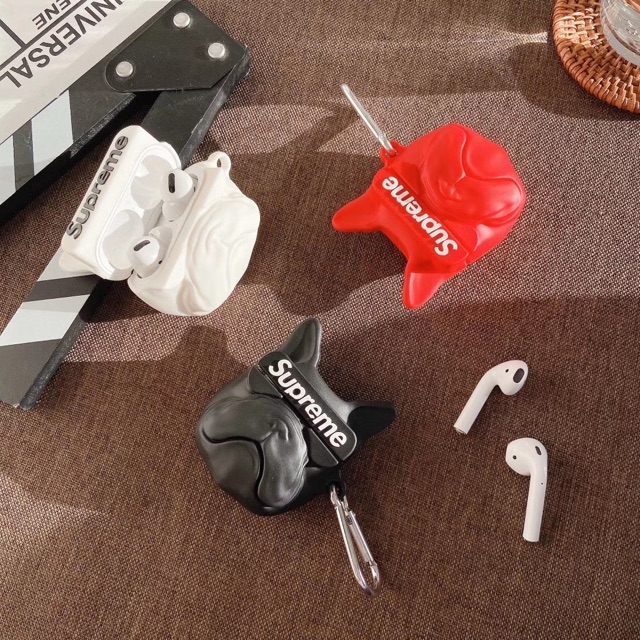Case Airpod 1/2/Pro Hình Chó mặt sệ Supreme