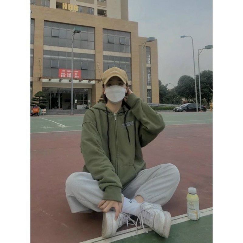 Áo khoác hoodie nerverthat có nón chất nỉ ngoại cao cấp chữ thêu, mẫu áo hoodie nữ có zip kéo thời trang ulzzang