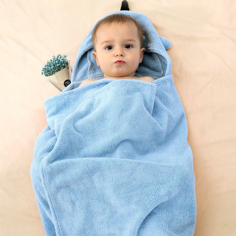 Áo choàng tắm bé Mambobaby khăn tắm có mũ cho bé chất liệu mềm mịn thấm hút nhanh thân thiện với làn da trẻ nhỏ