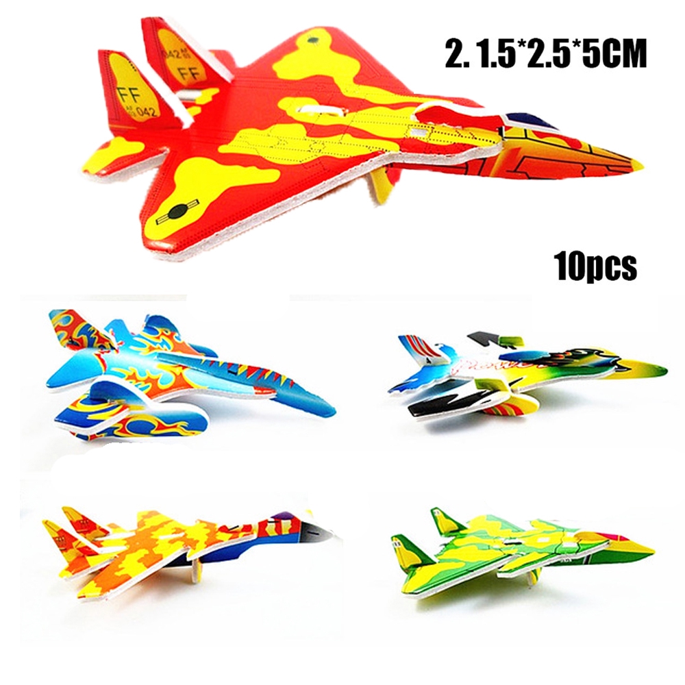 ROW 10pcs Color Randomly Educational Prop DIY foam Assembly Kids Children Gift Aircraft Fighter