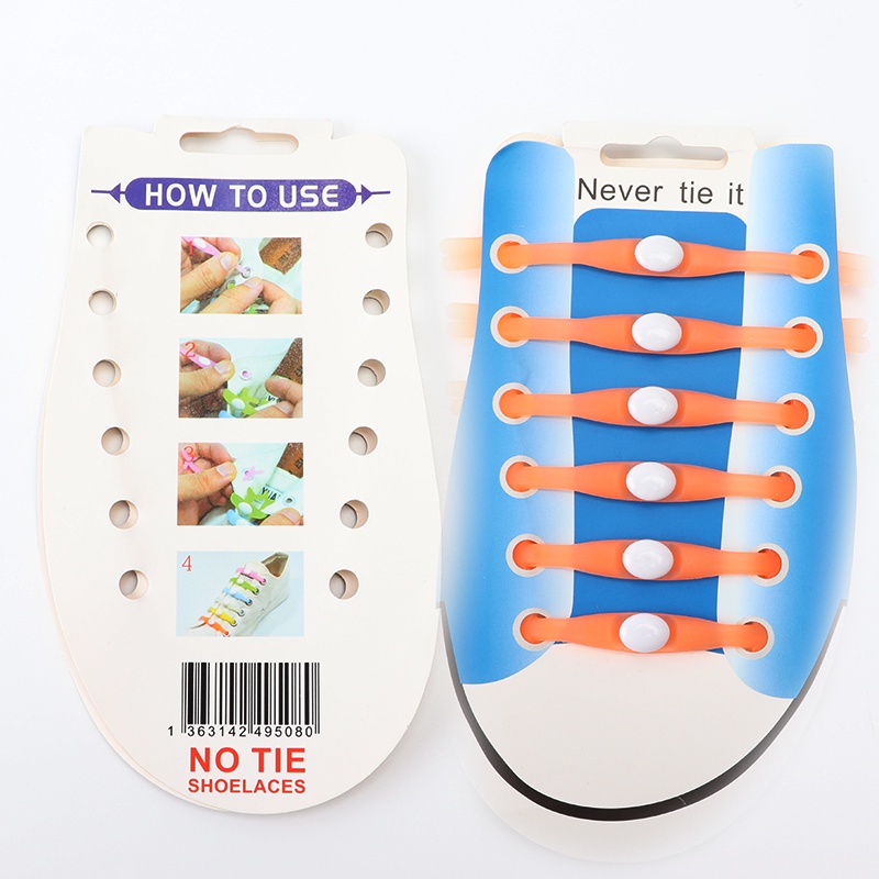 Hàng Có Sẵn! Set 12 Dây Giày Silicon Cao Su Phản Quang Không Cần Buộc Dành Cho Người Lớn Và Trẻ Em