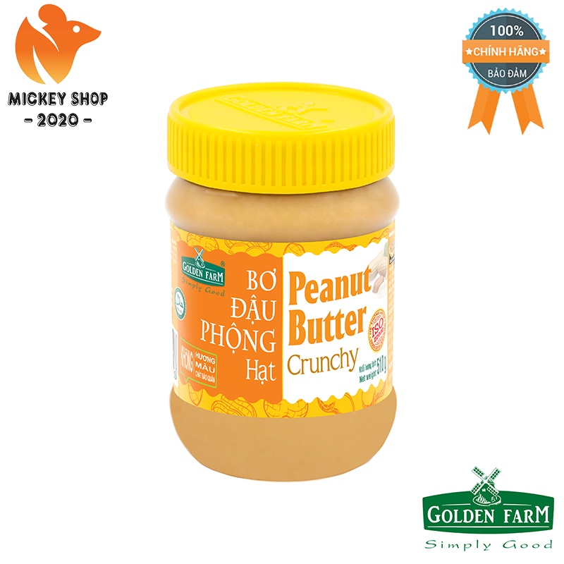 [ BÁN CHẠY ] Bơ Đậu Phộng Hạt Peanut Butter Crunchy Golden Farm 170g, 340g, 510g