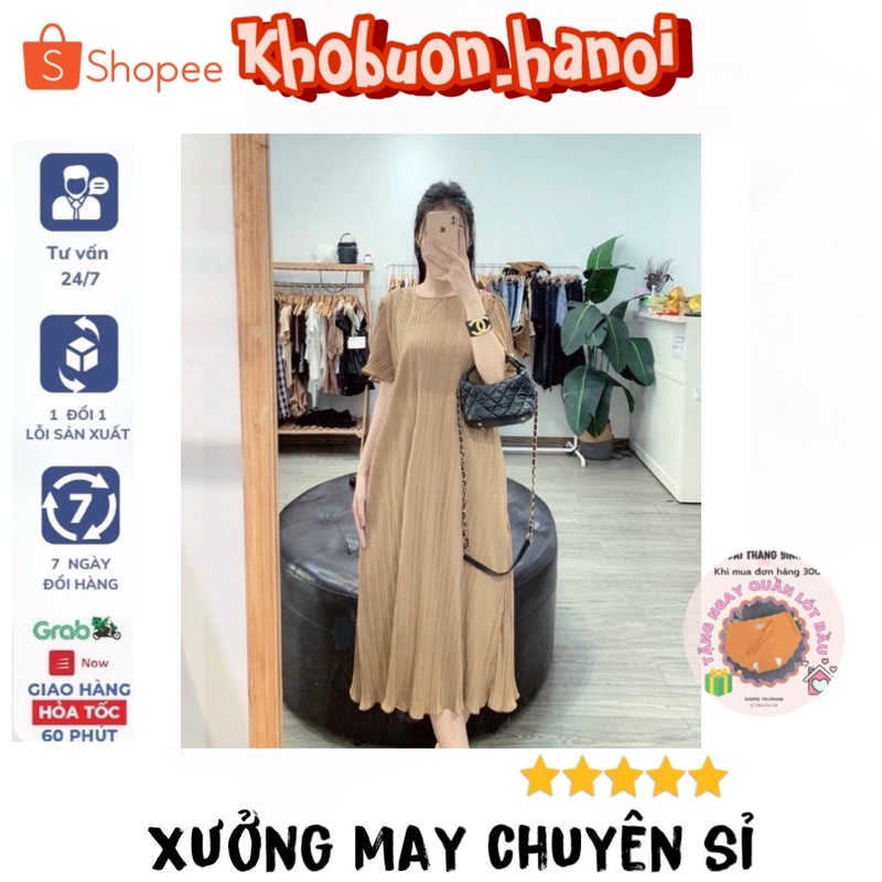 Váy bầu xếp ly dáng suông mát mịn-váybầu-trumsidobau