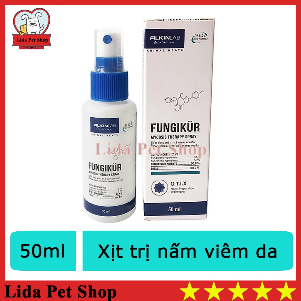 ALKIN FUNGIKUR MYTECIN 50ML XỊT TRỊ NẤM VIÊM DA - Lida Pet Shop
