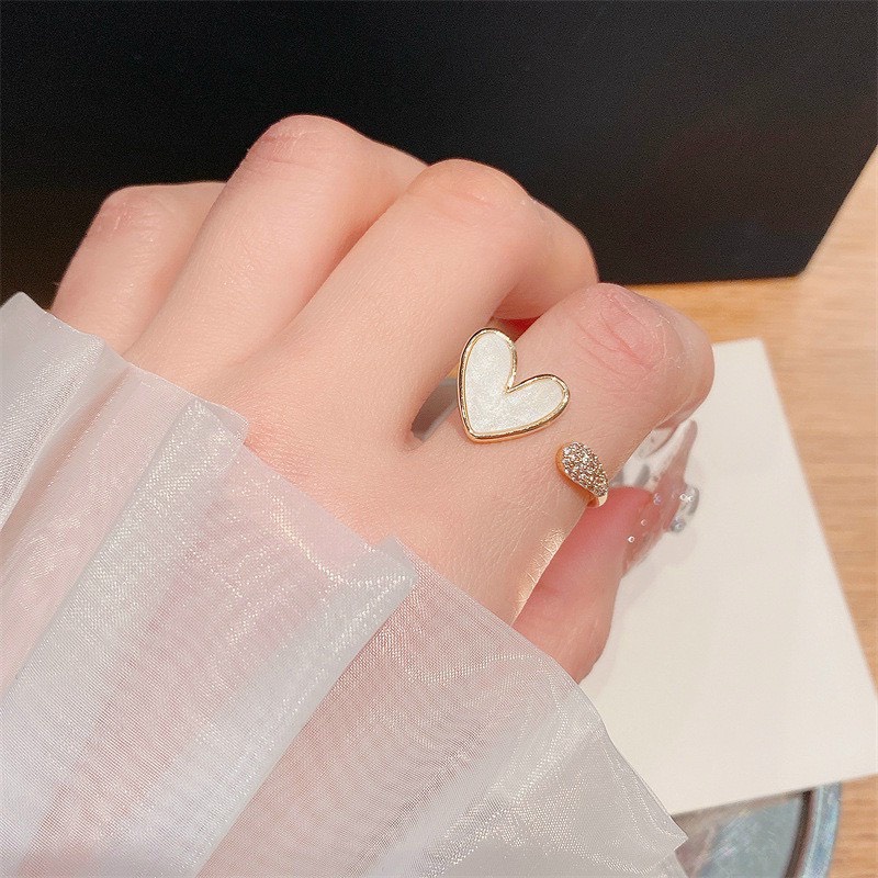 Nhẫn trái tim thời trang nữ cườm NNK111