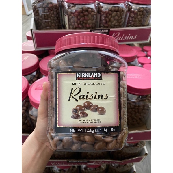 Kẹo Kirkland Milk Chocolate Raisins 1,5kg