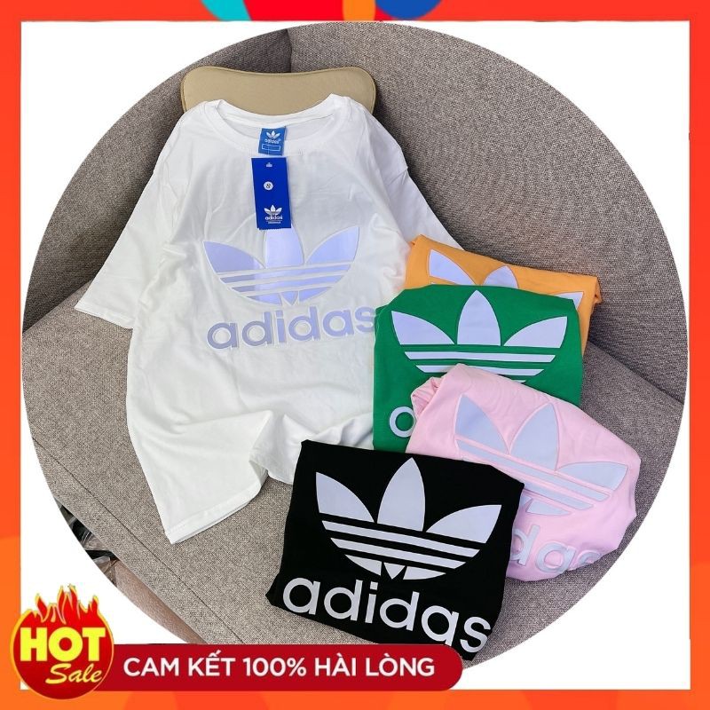 Áo phông ADIDAS Unisex | Áo phông Nam Nữ COTTON Dập Nổi Phản Quang