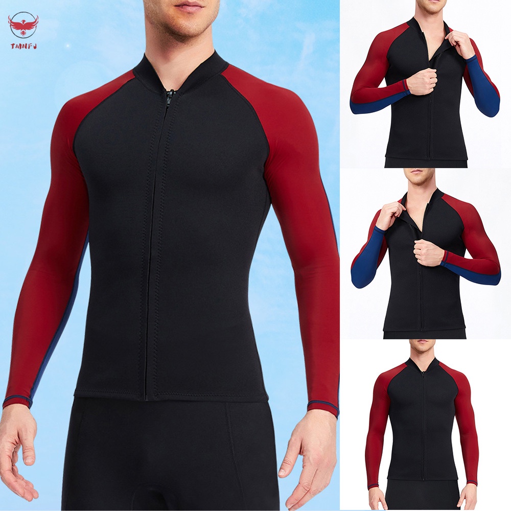 Bộ Đồ Lặn Dài Tay Có Khóa Kéo Chất Liệu Cao Su Tổng Hợp Siêu Bền Thời Trang Cho Nam