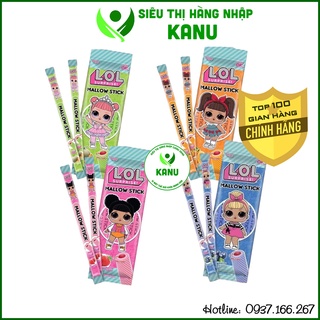[Lẻ 1 thanh] Kẹo bông gòn marshmallow có nhân siêu dài L.O.L Surprise Thái Lan (vị dâu, cam, dưa lưới, việt quất, bắp)