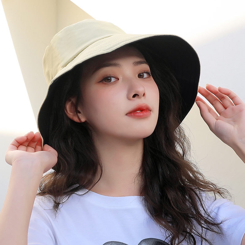 Nón Bucket Vành Rộng Che Nắng Hai Mặt Thời Trang Cho Nữ