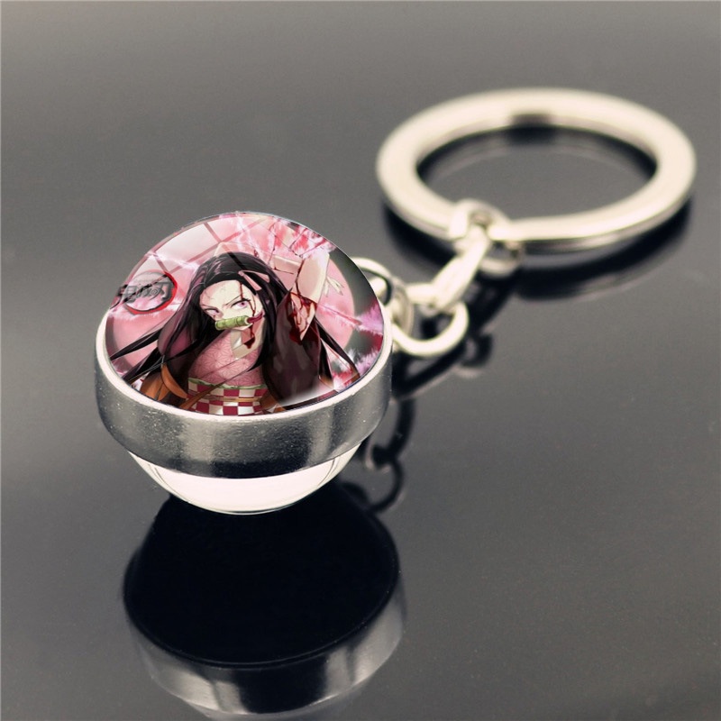 Sy2 Móc Khóa Quả Cầu Thủy Tinh Tanjirou Nezuko Demon Slayer Dành Cho Ba Lô Trẻ Em