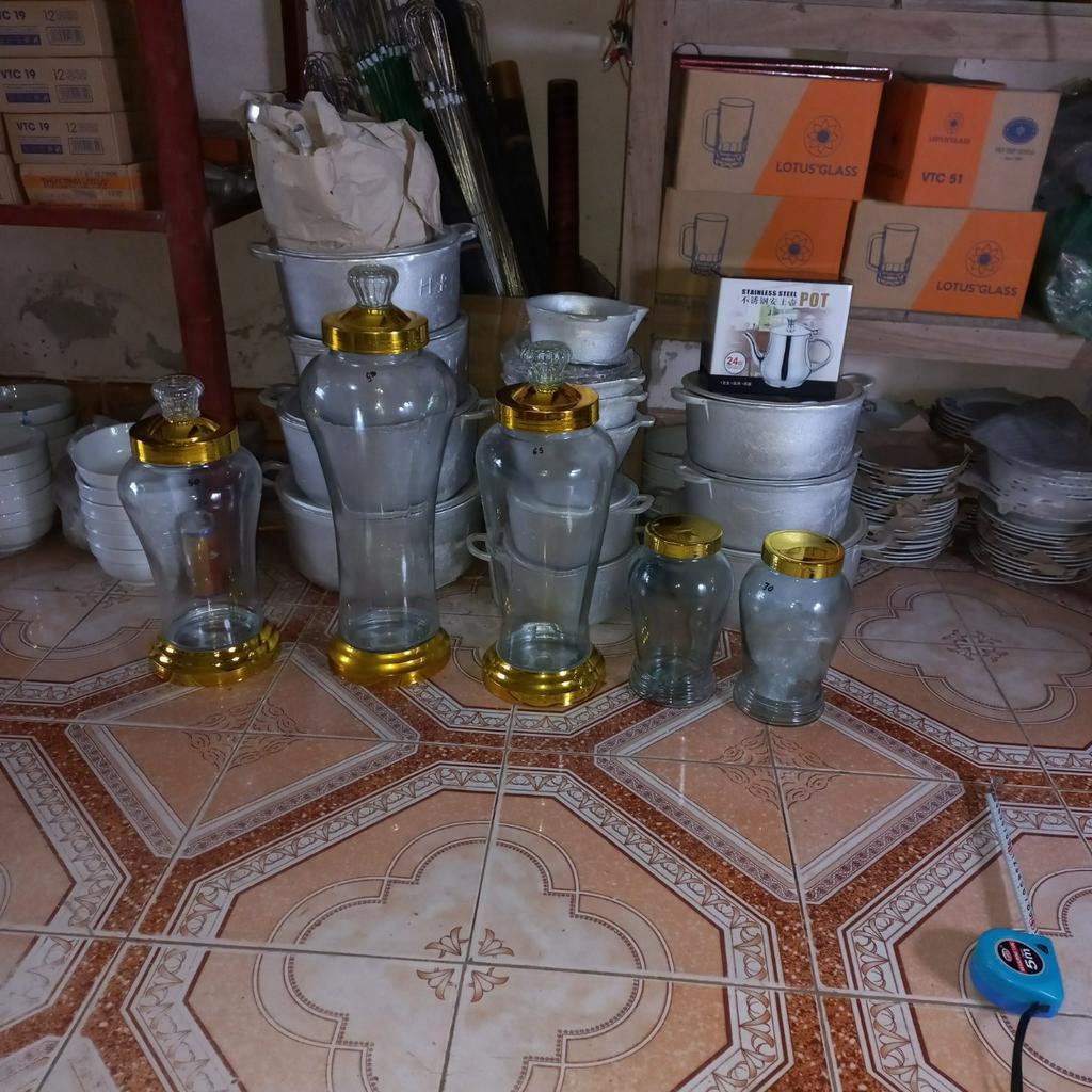 BÌNH THỦY TINH NGÂM RƯỢU, BÌNH NGÂM SÂM NÁP VÀNG CAO CẤP, THỂ TÍCH: 1.5L, 3L, 5L, 7L