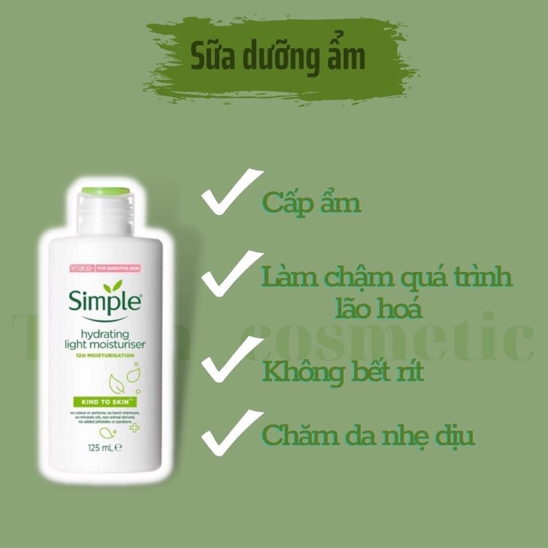 Kem Dưỡng Ẩm Simple Kind To Skin Hydrating Light Moisturiser Cho Da Dầu 125ml
