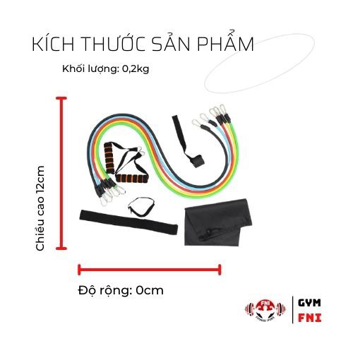 Dây Ngũ Sắc Tập Thể Thao Tại Nhà Tiện Lợi, Phụ Kiện Tập Gym Bộ 5 Dây