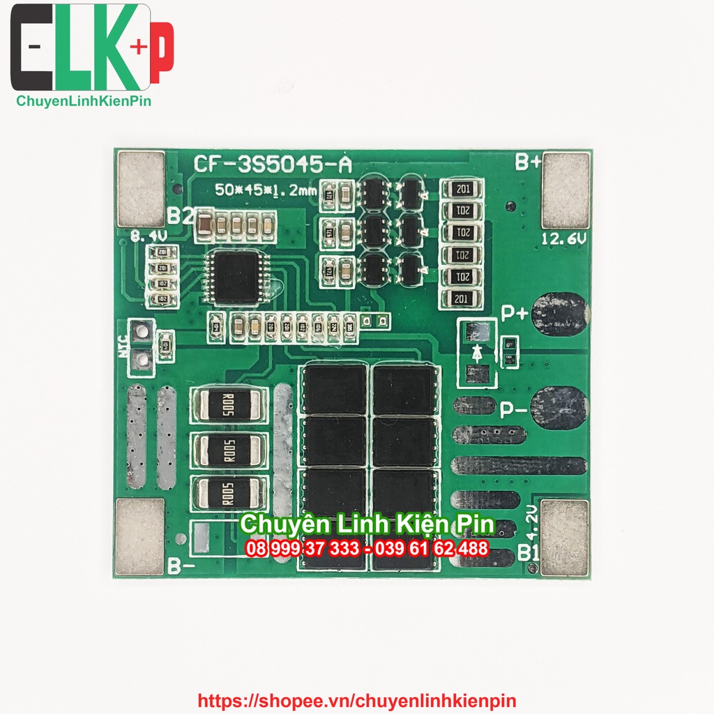 Mạch 3S 12V-30A CF bảo vệ pin Li-ion 3.7V
