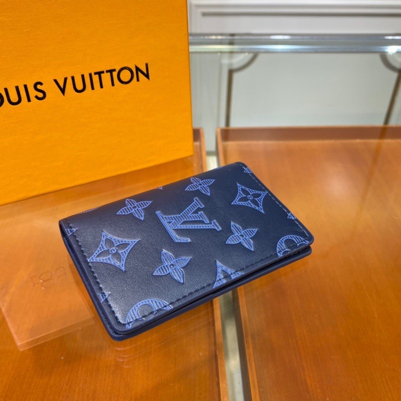 Ví gập cho nam Louis Vuitton LV da thật cao cấp dập vân 3D logo thương hiệu hàng vip 1-1