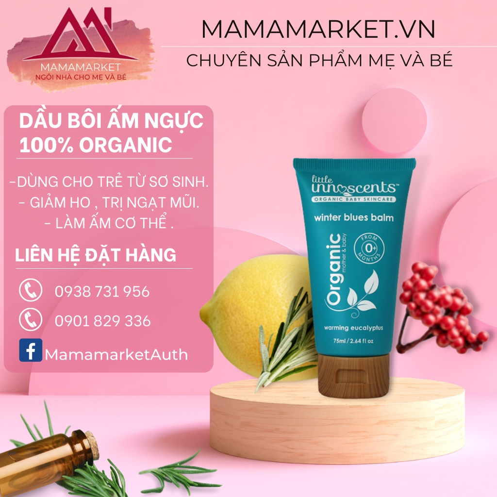 Kem bôi ấm ngực Organic Little Innoscents (75ml - 0M+)