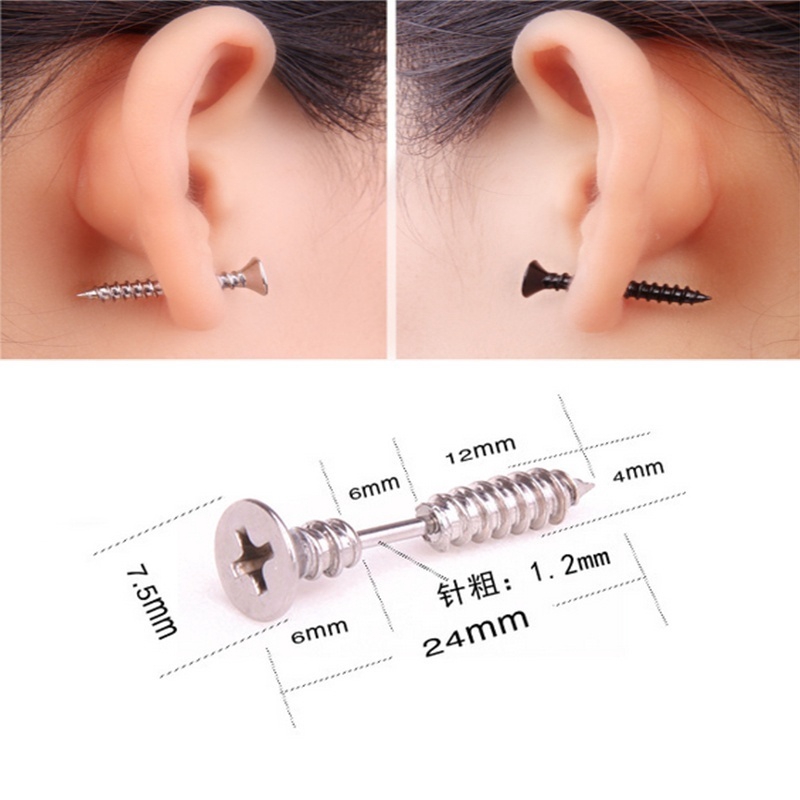 Set 2 khuyên tai hình đinh vít độc đáo