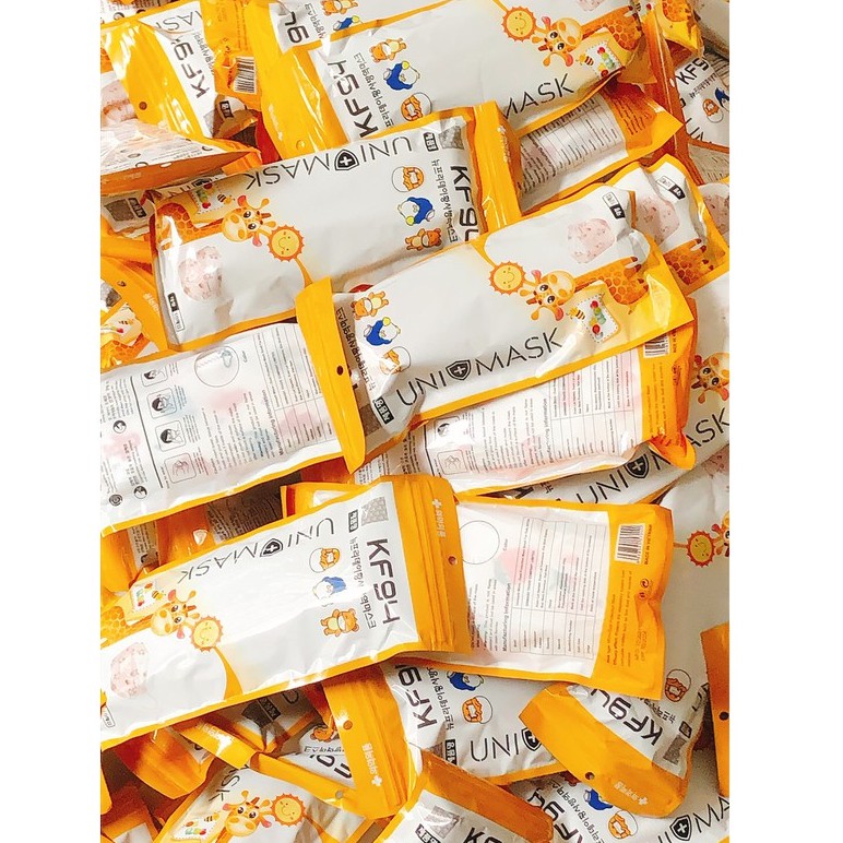 TỰ CHỌN MẪU - Combo 50 chiếc khẩu trang cho bé 4D - UNI MASK KIDS KF94 trẻ em kháng khuẩn - Khẩu trang an toàn cho bé