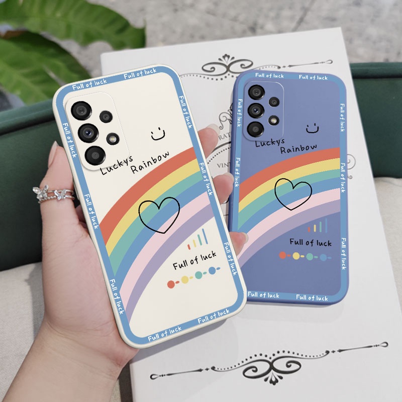 Ốp Điện Thoại Silicon Dẻo Họa Tiết Cầu Vồng Dễ Thương Cho Samsung Galaxy A73 A53 A33 A23 5G
