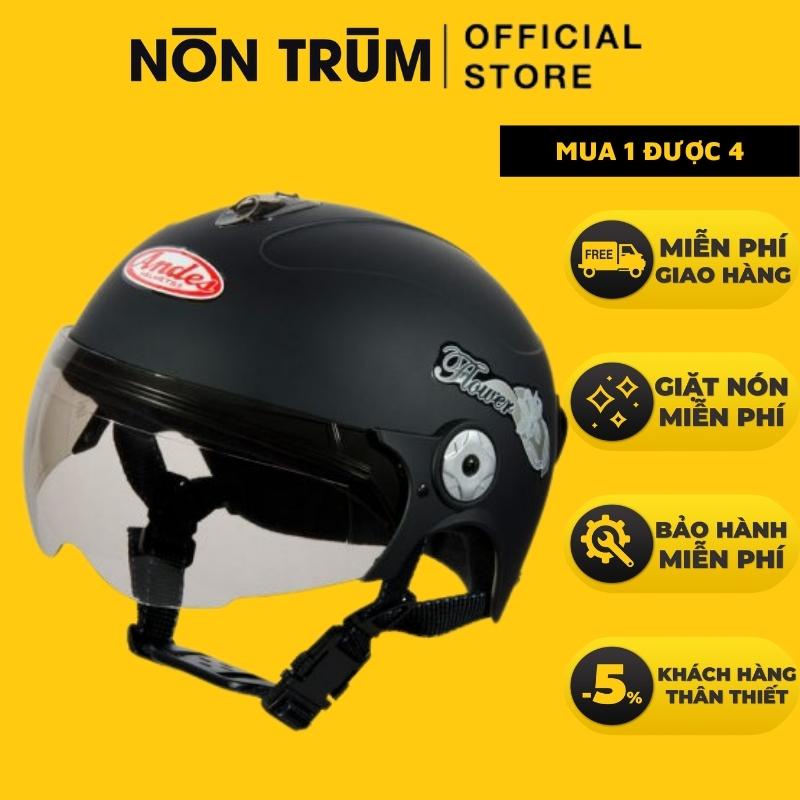 Nón bảo hiểm nửa đầu ANDES 108 có kính chính hãng