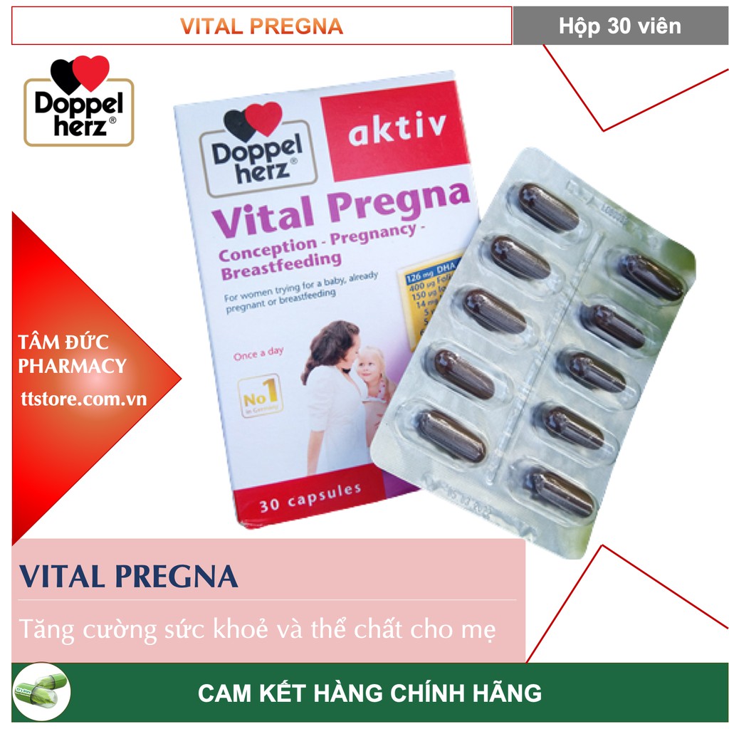 DOPPEL HERZ - VITAL PREGNA [Hộp 30 viên] - Vitamin và khoáng chất cho phụ nữ mang thai [aktiv / doppel herz]