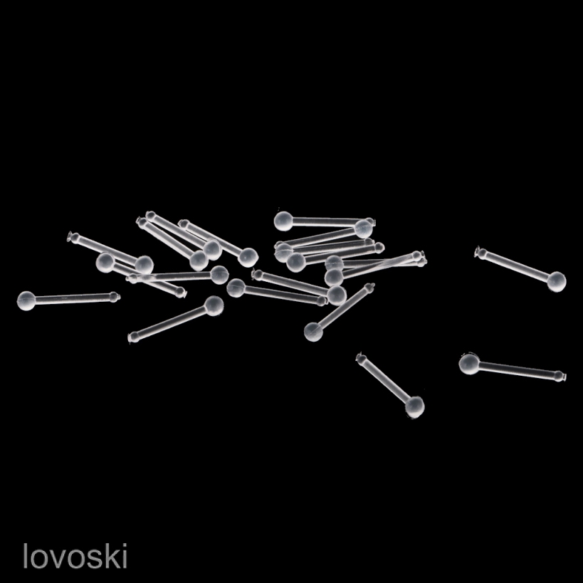 [Lovoski] Set 20 Khuyên Xỏ Mũi / Môi / Tai / Cơ Thể Trong Suốt 18g
