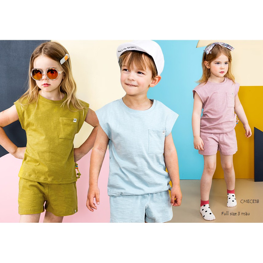 CMECE18-Thời Trang Trẻ Em - Phù Hợp Cho Cả Bé Trai Và Bé Gái - Set Bộ Mùa Hè - Hàng Nội Địa Hàn Quốc