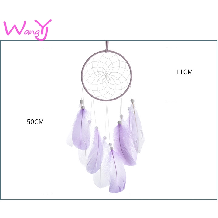 Dreamcatcher Thiết Kế Đơn Giản Có Đèn LED Trang Trí Xinh Xắn