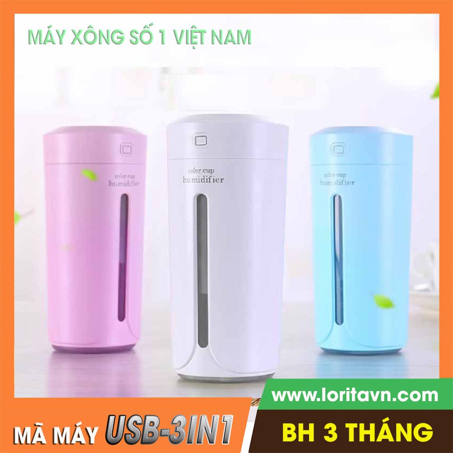 Máy xông tinh dầu, Máy khuếch tán tinh dầu LORITA cổng USB dùng Oto, bàn làm việc #