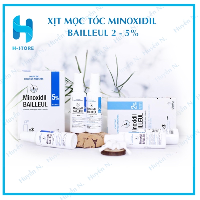 Xịt mọc tóc Minoxidil Baiilleul 2% - 5% cứu tinh cho tóc mỏng, tóc hói