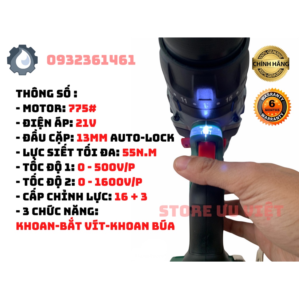MÁY KHOAN PIN 3 CHỨC NĂNG ĐẦU AUTOLOCK DEKTON D21-MK13 CHÂN PIN D21 GIÁ TỐT