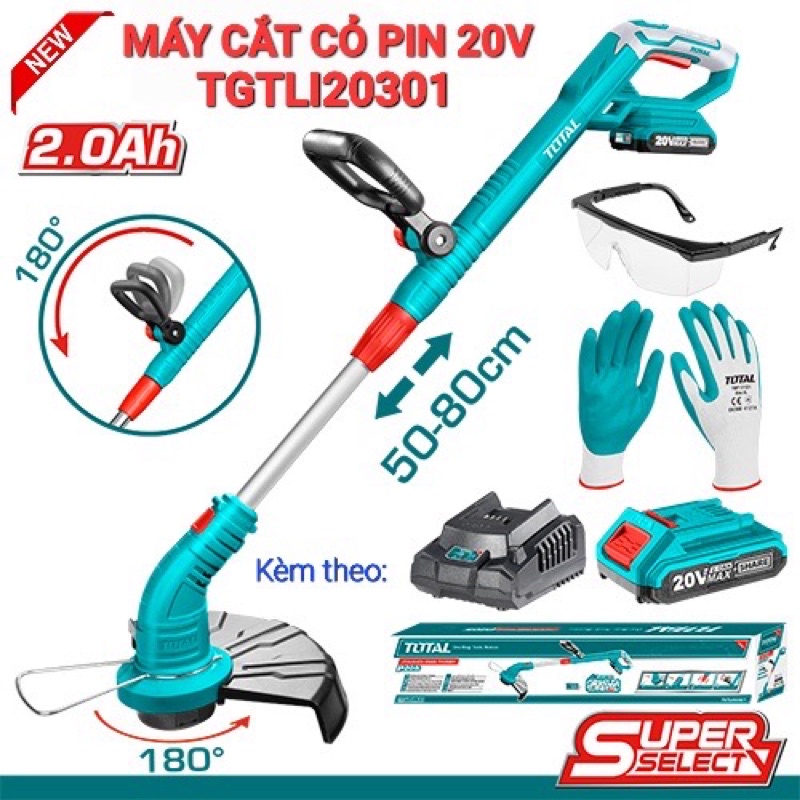 Máy cắt cỏ dùng  pin Lithium-Ion 20V TOTAL TGTLI20301