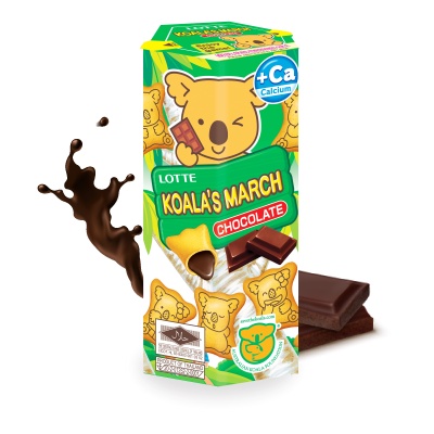 Bánh Koala's march Lotte vị socola và vani cho bé hộp 37g