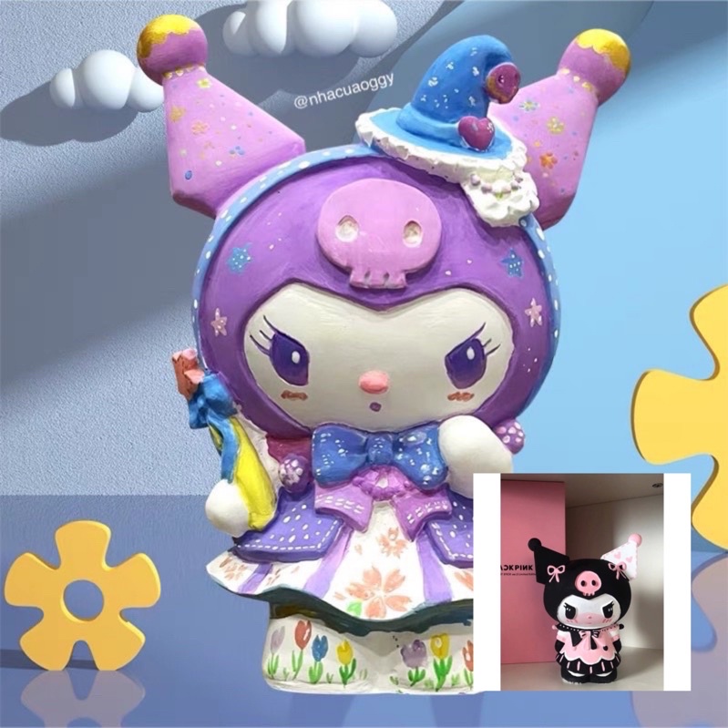Tượng tô thạch cao Kuromi🍀tượng tô cho bé 18cm🍀tặng màu bút