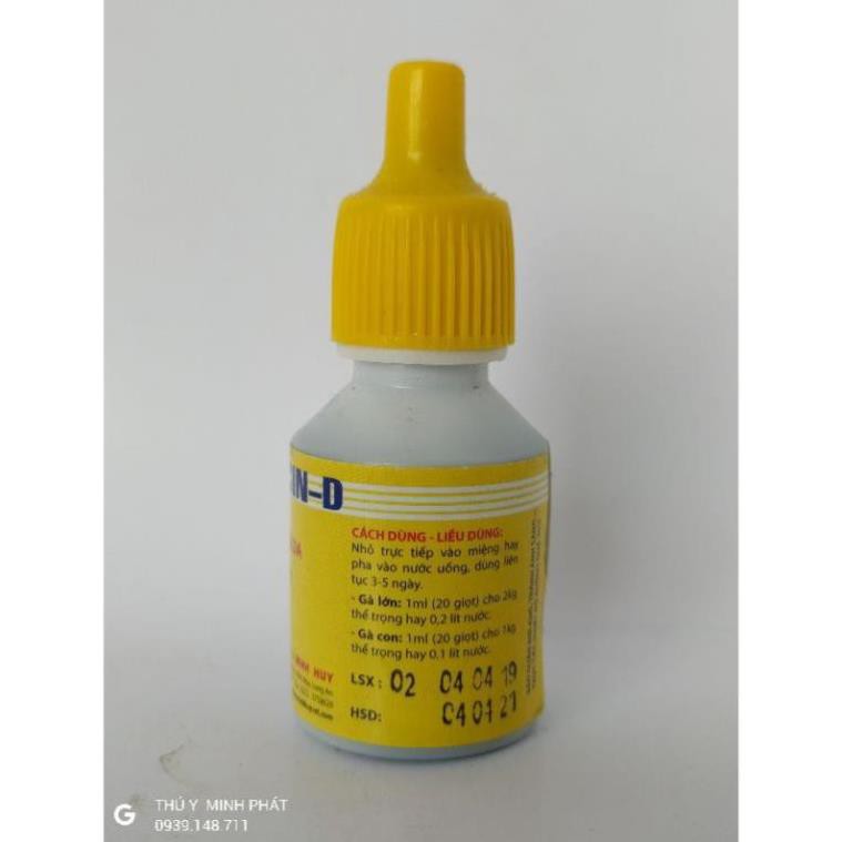 TETRAMYCIN D ĐẬU GÀ MINH HUY LỌ 10ML