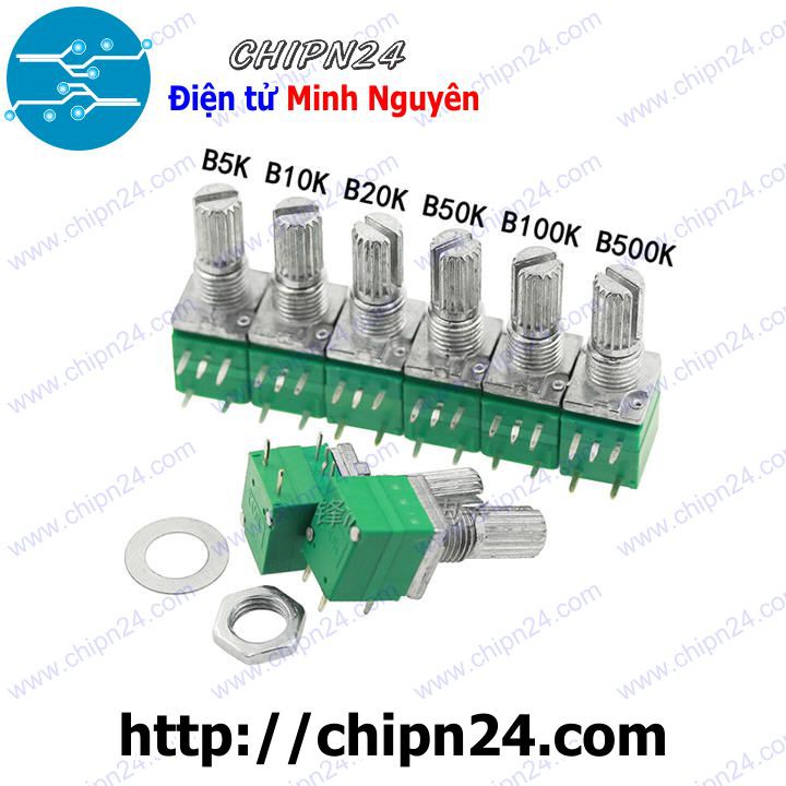 [2 Chiếc] Biến trở đơn có Công tắc 5 chân RV097NS (5K/10K/20K/50K/100K/500K) - [Chọn Loại]