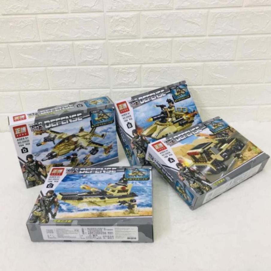 LEGO GHÉP HÌNH XE CHIẾN ĐẤU- bộ 4 xe chiến đấu từ 156 - 189 chi tiết 1/4 sản phẩm