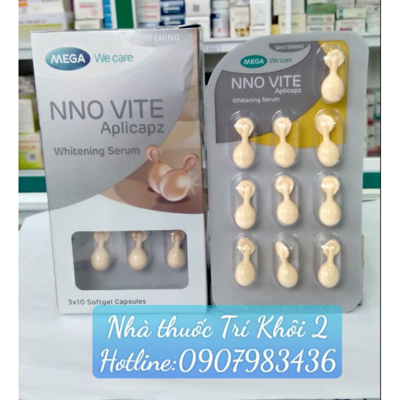 🍀[CHÍNH HÃNG]Viên serum NNO VITE Aplicapz Whitening🍀 - Dưỡng trắng da cao cấp, ngừa lão hóa, mờ vết thâm- hộp 30 viên