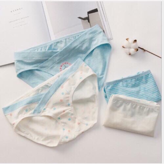 SÉT 4 QUẦN LÓT BẦU MẪU MỚI 2019[100% cotton]